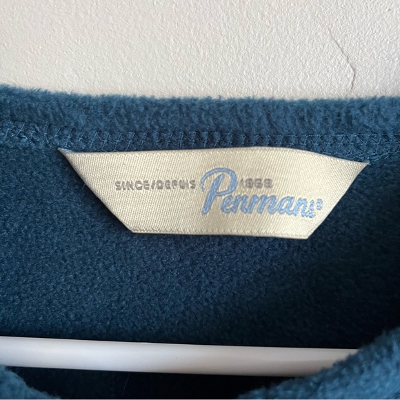 3/$40 Penman’s Teal Fleece Full Zip Long Sleeve Sweater with a embroidered chest - Picture 5 of 7